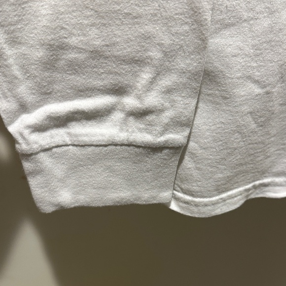 Men's Long Sleeve Hanes Tee Shirt - White - Picture 3 of 3